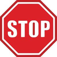 Stop red sign icon with white hand, do not enter. Warning stop sign stock vector