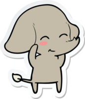 sticker of a cute cartoon elephant png