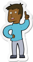 sticker of a cartoon boy with idea png