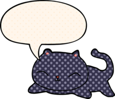 cartoon cat with speech bubble in comic book style png
