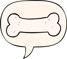 cartoon bone with speech bubble in comic book style png