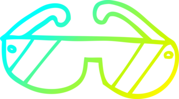 cold gradient line drawing of a cartoon safety glasses png