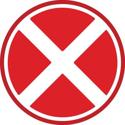 Do not enter warning sign. Stop red sign icon with white hand, stock vector