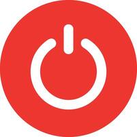 Power switch icon. Start and shutdown computer button. Red symbol off and on. Sign switch for design prints. Flat circle pictogram. Silhouette Round energy signs. Vector illustration