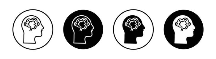 Human head with the brain icon vector