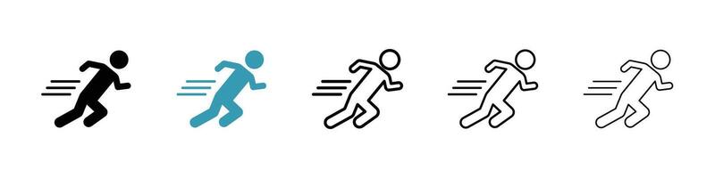 Man fast run icon vector