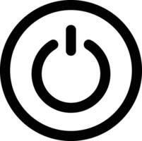 Power switch icon. Start and shutdown computer button. Black symbol off and on. Sign switch for design prints. Line circle pictogram. Silhouette Round energy signs. Vector illustration