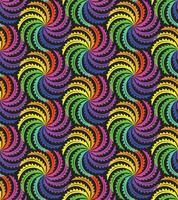 Seamless patterns with funny happy daisy, wave, chess, mesh, and sunburst. Set of vector backgrounds in trendy retro trippy style
