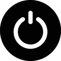 Power switch icon. Start and shutdown computer button. Black symbol off and on. Sign switch for design prints. Flat circle pictogram. Silhouette Round energy signs. Vector illustration