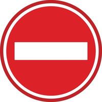 Minus warning sign. Stop red sign icon, do not enter. Warning stop sign stock vector