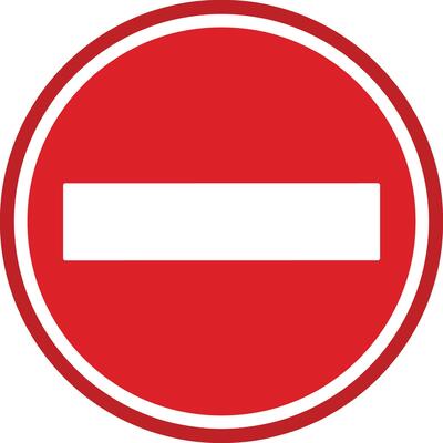Minus warning sign. Stop red sign icon, do not enter. Warning stop sign stock vector