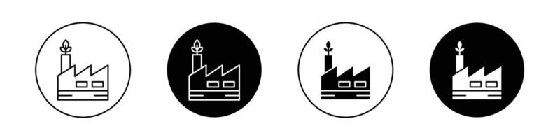 Green factory icon vector