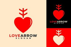 Love Arrow Heart Couple Logo Design vector