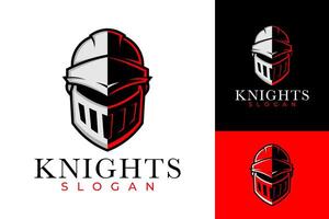 Knight Helmet War Fighter Logo Design vector