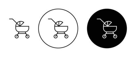 Jogging stroller icon vector