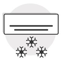 Cooling Icon. Modern Air Conditioning Icon. Snowflake Cool Breeze Icon. Minimalist AC Unit Icon. vector