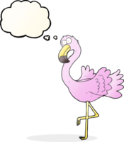 mão desenhado pensamento bolha desenho animado flamingo png