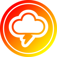 storm cloud circular icon with warm gradient finish png