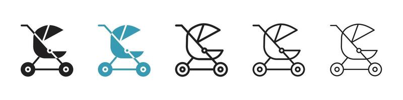 Jogging stroller icon vector