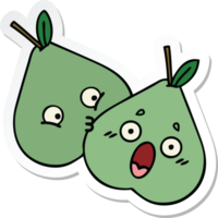 adesivo di una pera verde simpatico cartone animato png