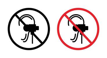 Do not use earphone icon vector