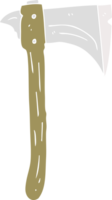 flat color illustration of a cartoon axe png
