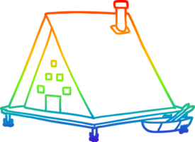 desenho de linha de gradiente de arco-íris desenho de casa do lago dos desenhos animados png