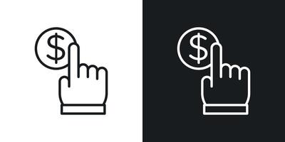 icono de pago por clic vector