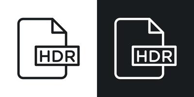 HDR image file extension icon vector