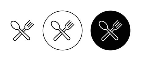 Spoon and fork icon vector