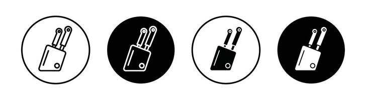 Kitchen knife block icon vector