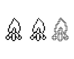 Pixel art outline sets icon of firewood variation color.campfire icon on pixelated style. 8bits perfect for game asset or design asset element for your game design. Simple pixel art icon asset. vector