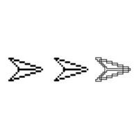 Pixel art outline set icon of sending paper variation color. paper plane icon on pixelated style. 8bits perfect for game asset or design asset element for your game design. Simple pixel art icon asset vector