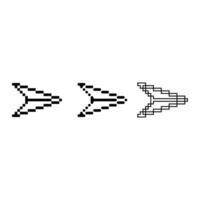 Pixel art outline set icon of sending paper variation color. paper plane icon on pixelated style. 8bits perfect for game asset or design asset element for your game design. Simple pixel art icon asset vector