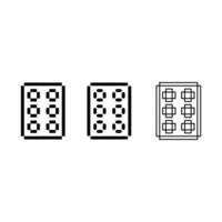 Pixel art outline sets icon of dice roll variation color. Dice icon on pixelated style. 8bits perfect for game asset or design asset element for your game design. Simple pixel art icon asset. vector