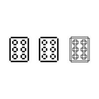 Pixel art outline sets icon of dice roll variation color. Dice icon on pixelated style. 8bits perfect for game asset or design asset element for your game design. Simple pixel art icon asset. vector