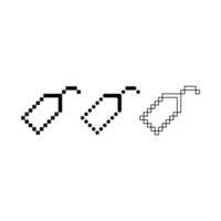 Pixel art outline sets icon of tags variation color. Tag price icon on pixelated style. 8bits perfect for game asset or design asset element for your game design. Simple pixel art icon asset. vector