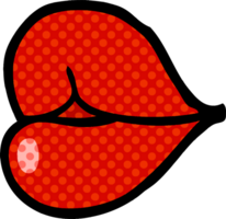 dessin animé doodle lèvres rouges png