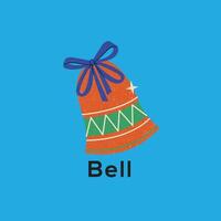 Colorful cartoon christmas bell vector