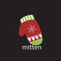 Red mittens on white background. Hand drawn vector illustration