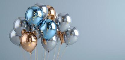 ai generado un grupo de globos son en el aire foto