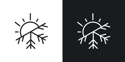 Hot and cold temperature icon vector