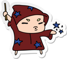 sticker cartoon schattig kawaii tovenaar kind png