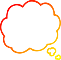 warm gradient line drawing cartoon thought cloud png