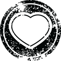 heart circular distressed symbol png