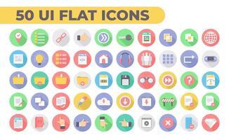 Set Flat User Interfaces Icon vector