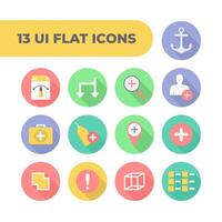 Set Flat User Interfaces Icon vector