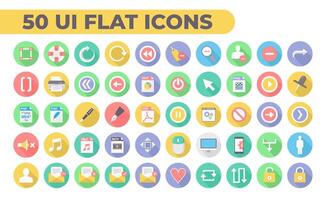 Set Flat User Interfaces Icon vector