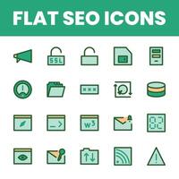 Set Flat Search Optimization Engine Icon vector