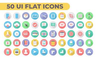 Set Flat User Interfaces Icon vector